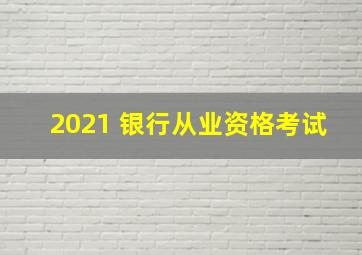 2021 银行从业资格考试